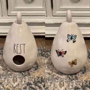 Rae Dunn Rest Birdhouse (butterflies on back)